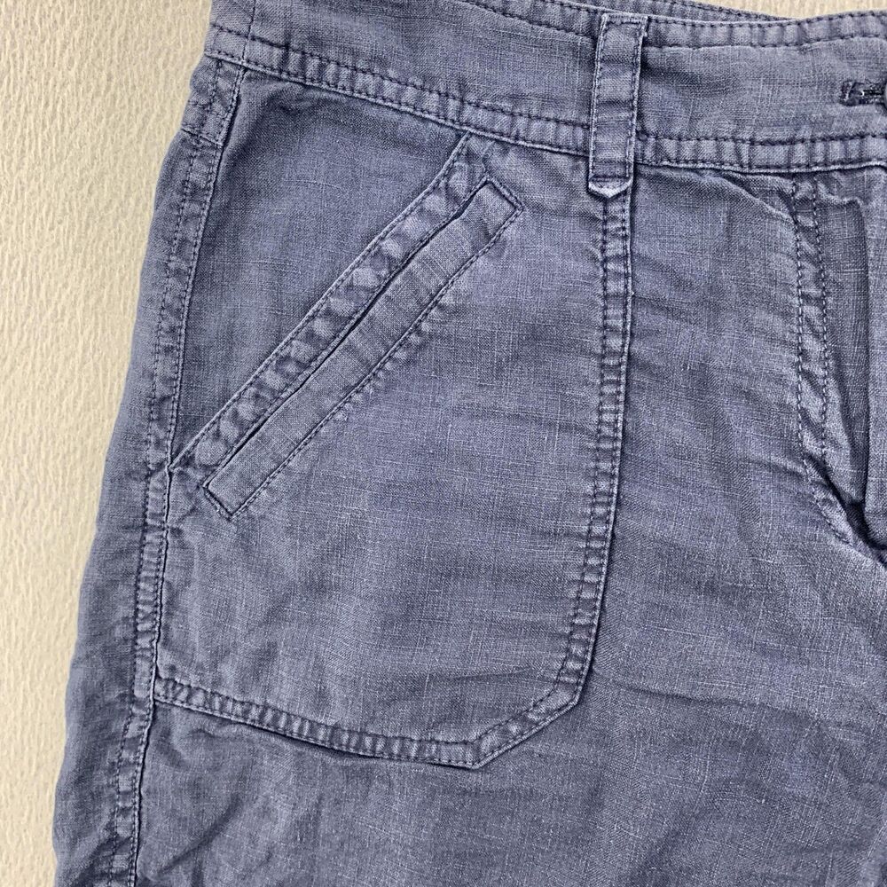 Tommy Bahama Linen Shorts Womens 2 Slate Blue Casual Utility Patch Pockets Beach - Picture 2 of 14